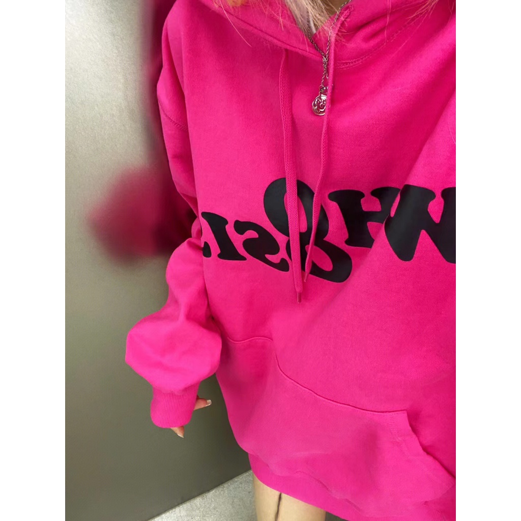 NRVP Áo hoodie tay dài oversize in họa tiết phong cách Hàn Quốc kiểu mới