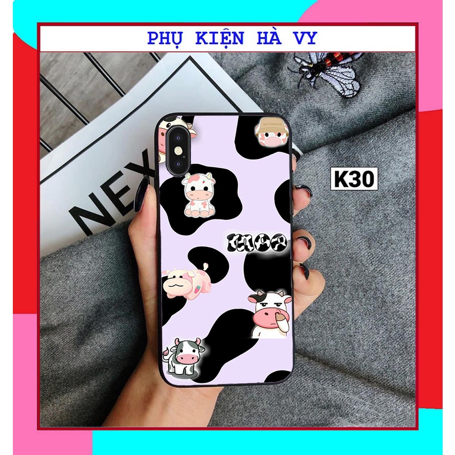 Ốp lưng iphone bò đốm cute nhám viền đen 5/5s/6/6plus/6s/6splus/7/7plus/8/8plus/x/xr/xs/11/12/pro/max/plus/promax