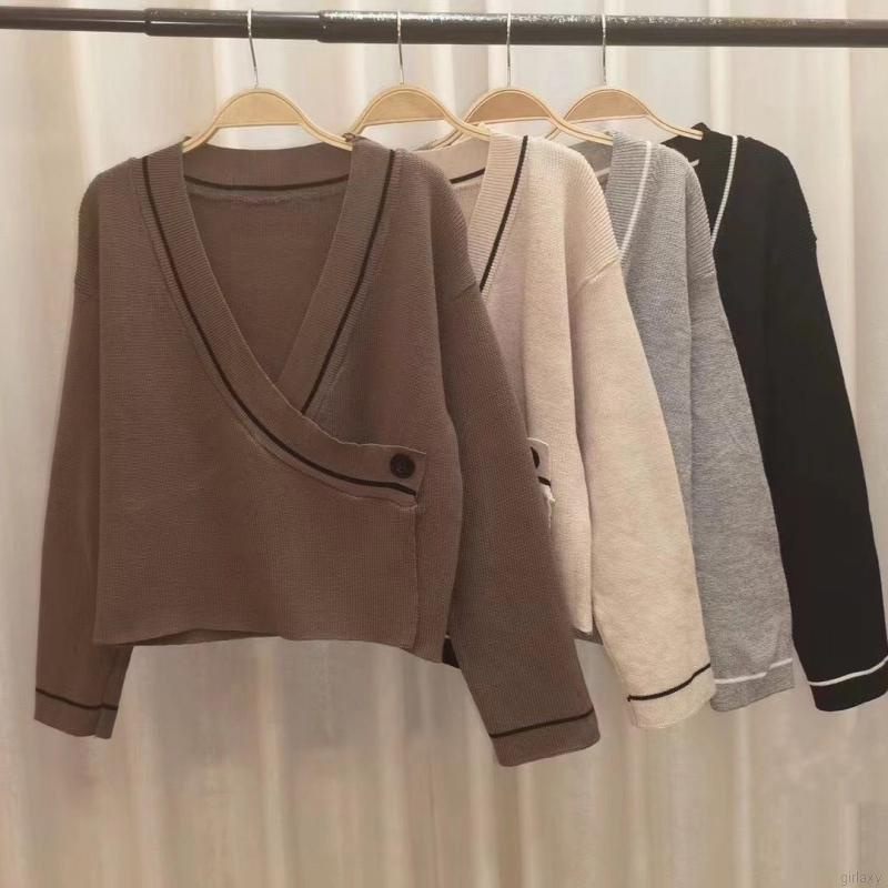 Áo len tay dài cổ V thời trang dành cho nữ