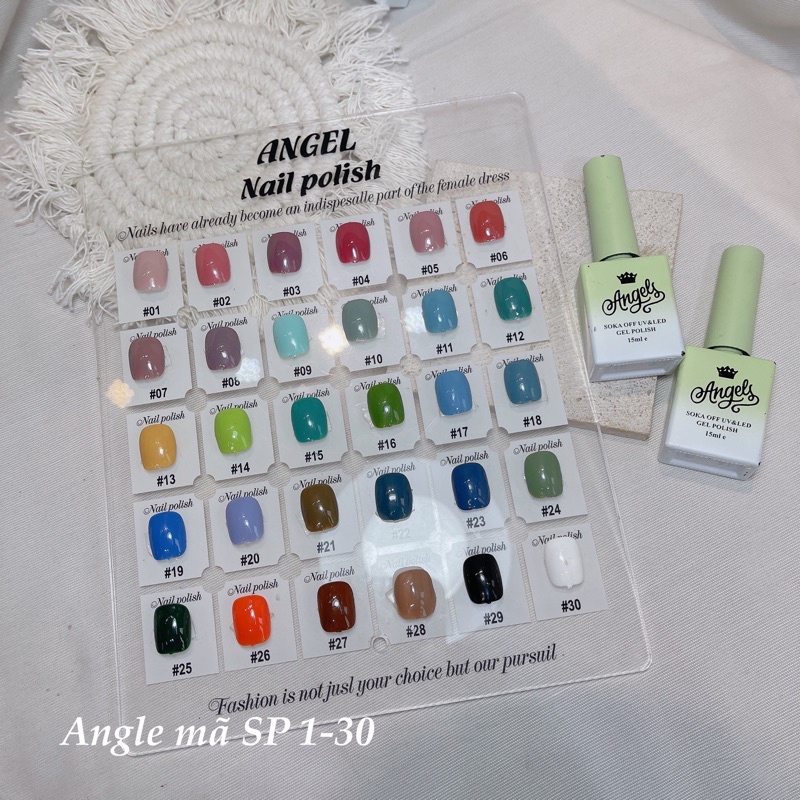 Set sơn gel 30 màu hiệu Angel lẻ chai 15ml, nước sơn móng tay mới chính hãng hàn quốc (habo, nghi thảo)