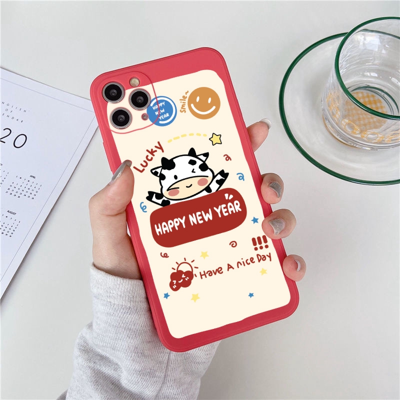 Ốp lưng iphone cạnh vuông bò lucky 5/5s/6/6plus/6s/6splus/7/7plus/8/8plus/x/xr/xs/11/12/pro/max/plus/promax - Awifi X5-4 | BigBuy360 - bigbuy360.vn