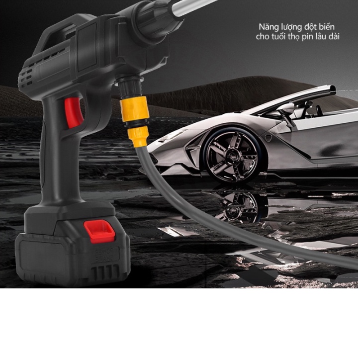 Máy rửa xe không dây dùng pin Lithium máu rửa xe cao áp xe ô tô dùng tại nhà