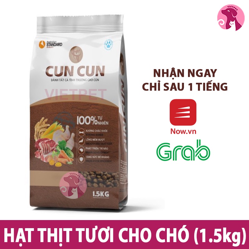 [TẶNG XÚC XÍCH] Thức Ăn Cho Chó - HẠT TƯƠI CUNCUN Dành Cho Mọi Giống Cún (1,5kg)