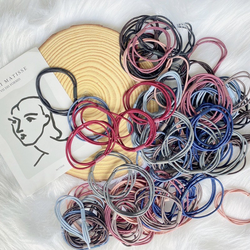 [Mã FAMARAL1 giảm 10K đơn 50K]Combo 10 dây chun buộc tóc nữ nhiều Màu Kiểu 3 sợi