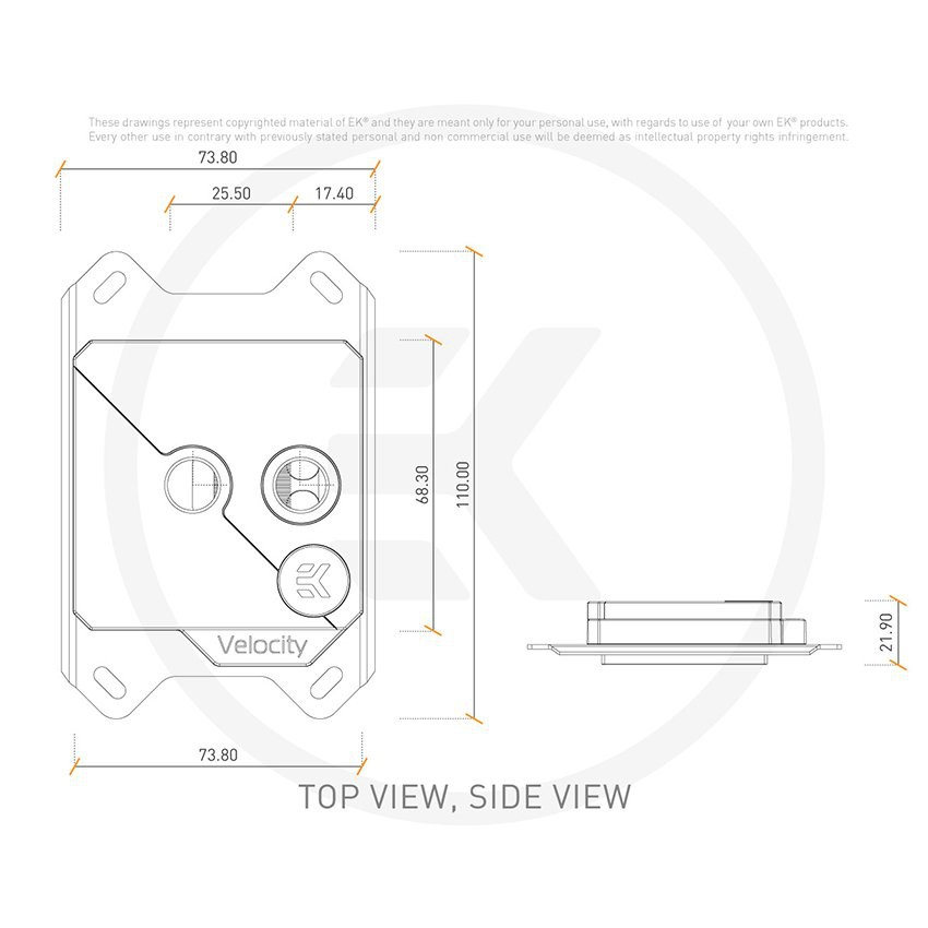 Block CPU EKVelocity Strike RGB Black Sliver – Hyno Store