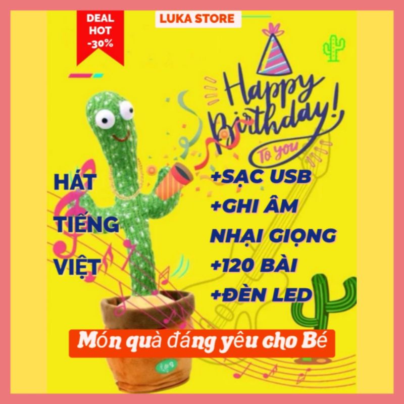 [SẠC USB,120 BÀI TIẾNG VIỆT] Xương rồng nhảy múa , xương rồng biết nhại tiếng có đèn , xương rồng nhảy  hottrend 2021