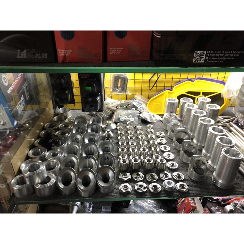 Cặp gù trung inox Cnc bao sáng bóng “ Tặng full phụ kiện “ gắn các loại xe máy