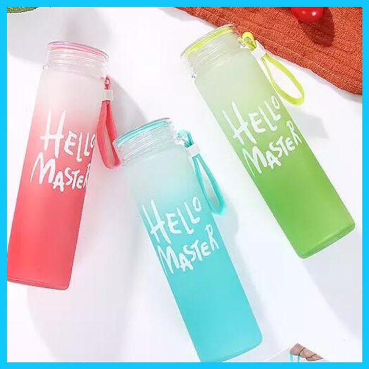 (Flash sale) Bình Thủy Tinh Dây Xách Hello Master 450ml