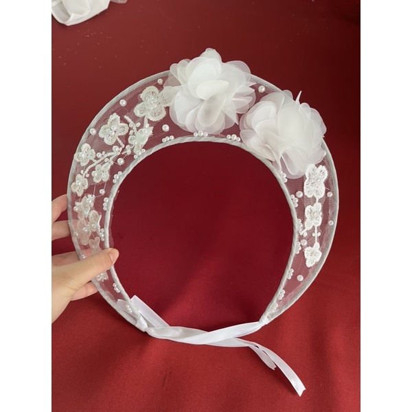 Mấn Vành Ren Trắng Thiết Kế Đủ Mẫu_ Phụ Kiện Đội Đầu Cô Dâu