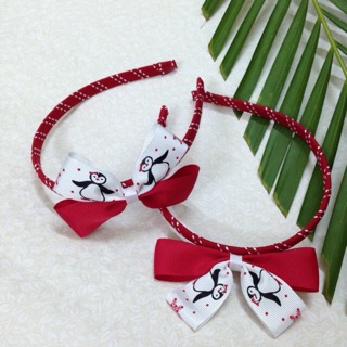 Băng đô hoạ tiết chim cánh cụt handmade