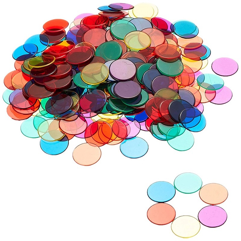Đồng xu nhựa màu trong suốt dùng cho chơi game Bingo