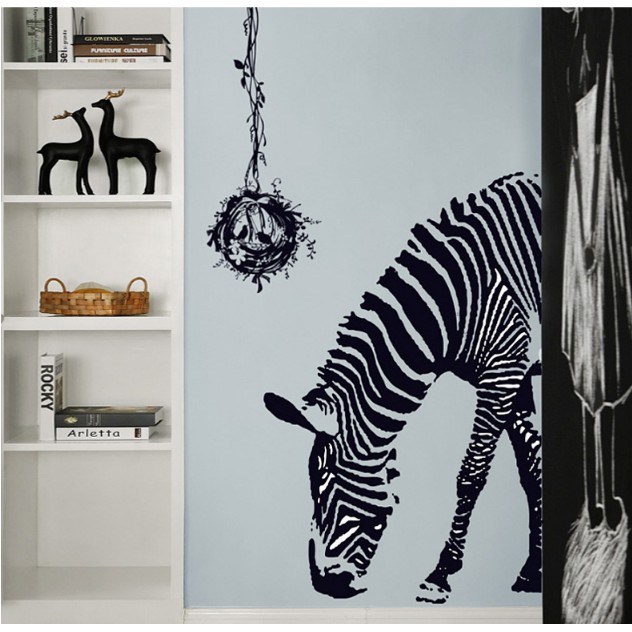 Decal trang trí tường - Ngựa Vằn Đen tinh tế