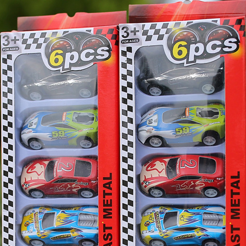 6 Mô hình xe hơi đồ chơi bằng hợp kim sắt cho bé