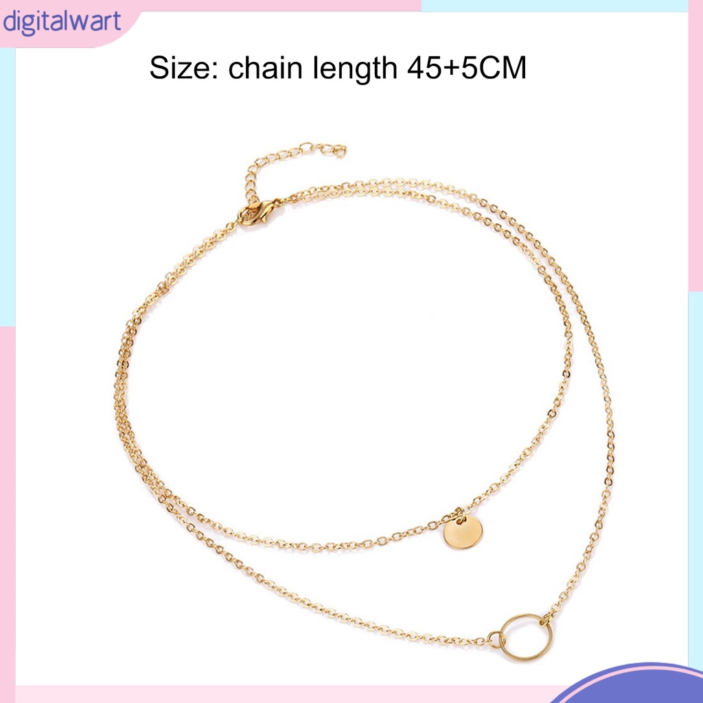 Vòng cổ hợp kim nhiều lớp kiểu dáng đơn giản dễ thương cho nữ tùy chọn màu sắc