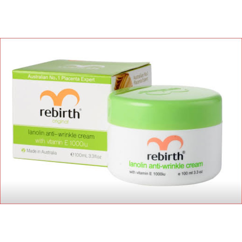Kem nhau thai cừu ReBirth Lanolin Anti wrinkle Cream Úc 100ml (Green)