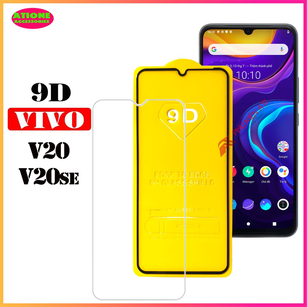 Kính cường lực Vivo V20/ V20se- Full màn hình 9D và Trong suốt- Độ cứng 9H