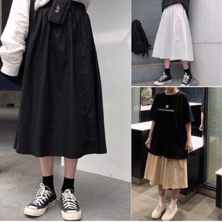 CHÂN VÁY KAKI DÁNG DÀI BE ĐEN TRẮNG - CHÂN VÁY XOÈ KAKI 3 MÀU - VÁY MIDI CÔNG SỞ