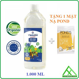 Dầu dừa tinh khiết Organic Vietcoco chai pet 1000ml