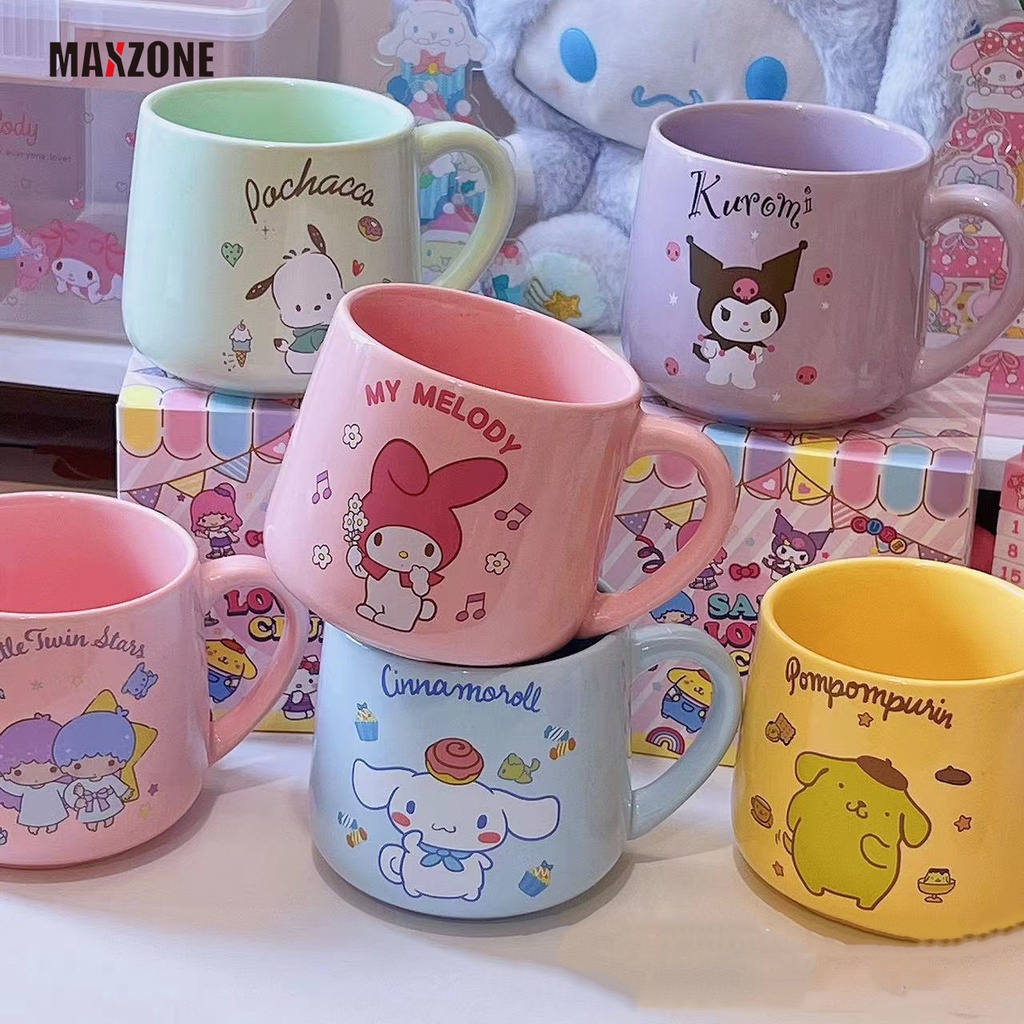 Cốc Uống Nước In Hình Kuromi My Melody Cinnamoroll Dễ Thương 450Ml