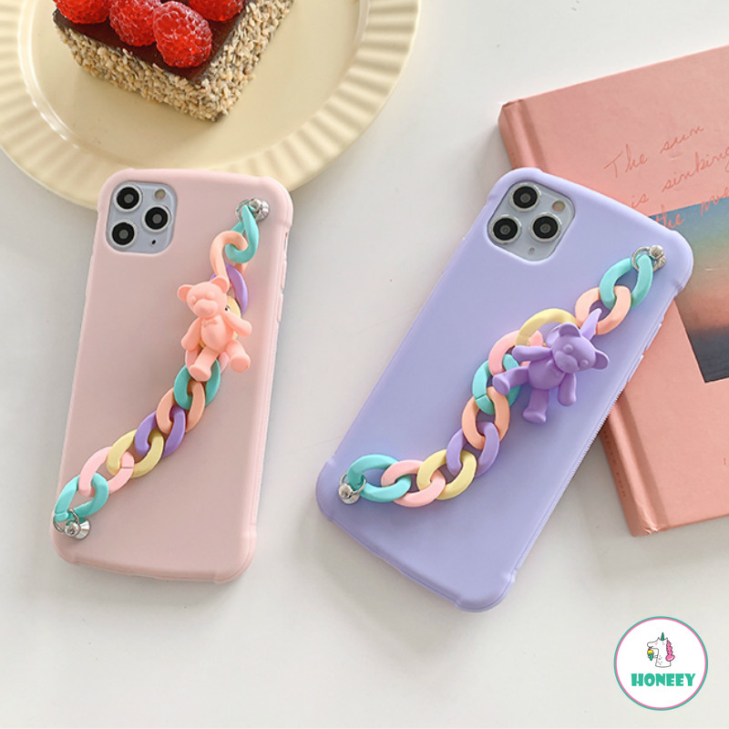 Fashion Bear Bracelet Silicone Soft Phone Case for IPhone 11 Pro Max X Xs Max XR 8 7 Plus SE 2020 | BigBuy360 - bigbuy360.vn