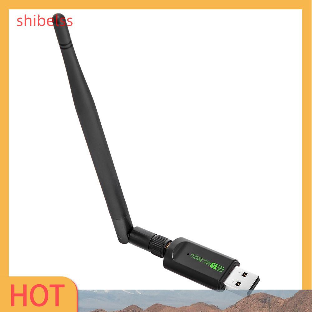 Shibelss 600Mbps Wireless Network Card USB WiFi Adapter LAN with Bluetooth RTL8821