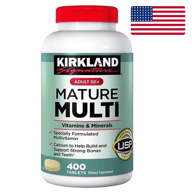 Viên Uống Mature Multi Kirkland Adult 50+ Air Mỹ🇺🇸Bổ sung vitamin & khoáng chất cho người trên 50 tuổi