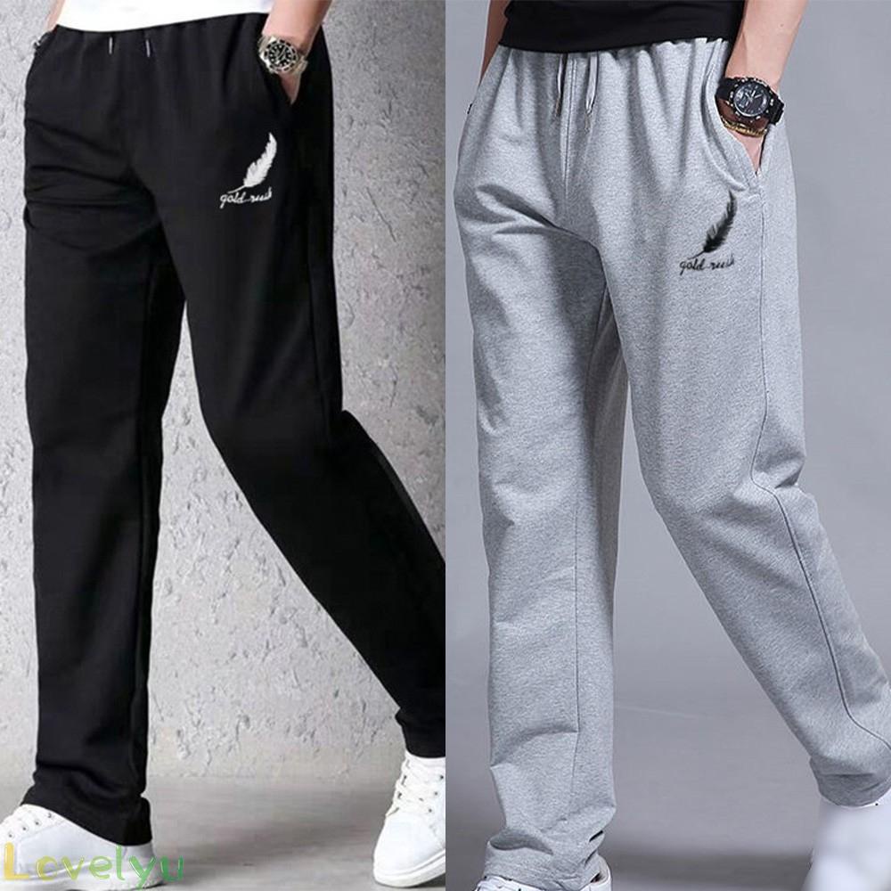 Quần jogger thể thao ống rộng in họa tiết thời trang cho nam