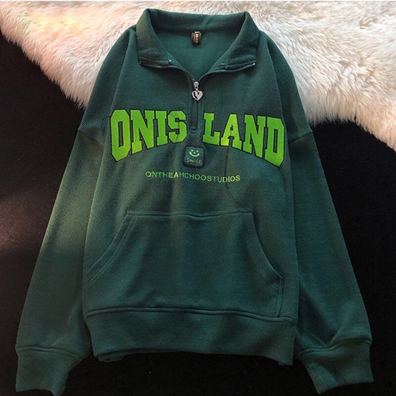 [HÀNG LOẠI 1] Áo Polo Khoá Nam Nữ Cổ Bẻ Logo Chữ ONISLAND Thêu Chất Thun Tăm Dày Dặn Tay Dài Hàn Quốc Unisex