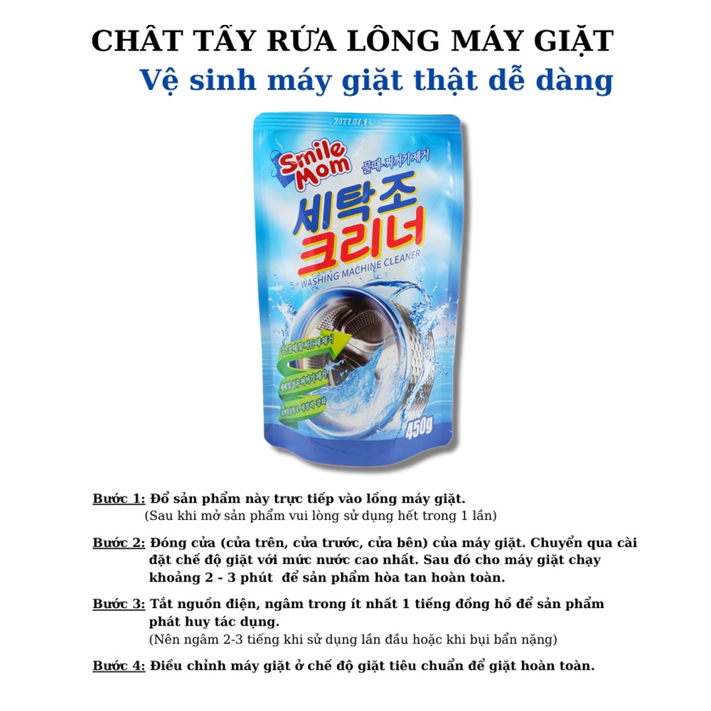 Bột tẩy lồng vệ sinh máy giặt Smile Mom Sandokkaebi NPP chính hãng G20SHOP