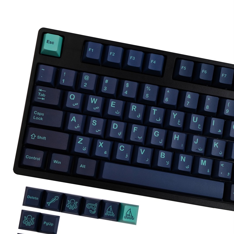 GMK Arabian Sea keycaps, 140 phím keycaps Cherry Profile DYE-SUB Cá nhân hóa GMK Keycaps cho bàn phím cơ
