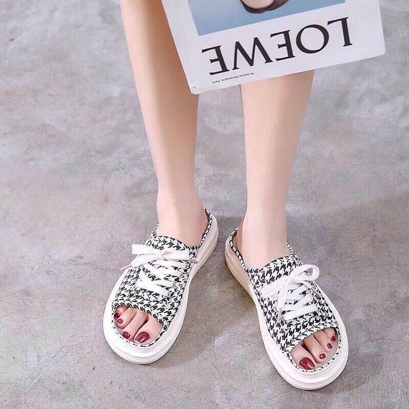 Giày sục nữ,giày hở mõm thời trang đế cao 3cm trống trơn trượt.Đức Nội Shop