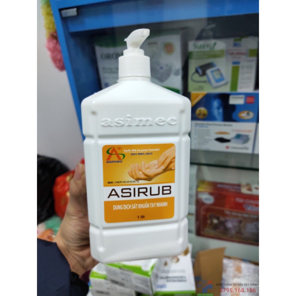 Nước rửa tay khô sát khuẩn ASIRUB 1000ML hàng chính hãng, không hại da tay, mùi hương dễ chịu | BigBuy360 - bigbuy360.vn