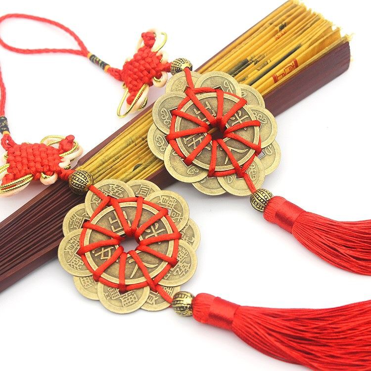 Chuỗi đồng tiền xu Mai hoa thập toàn Phong thủy Tài lộc (bằng đồng nguyên chất) | BigBuy360 - bigbuy360.vn