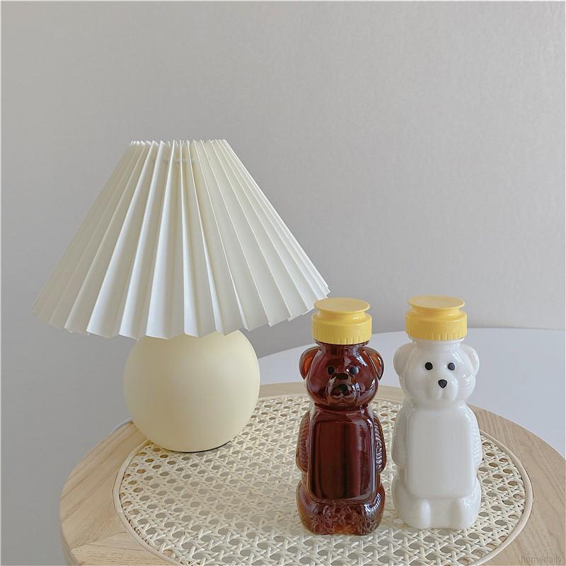 Bình nước nhựa trong suốt kiểu gấu Kawaii đáng yêu có ống hút tiện lợi