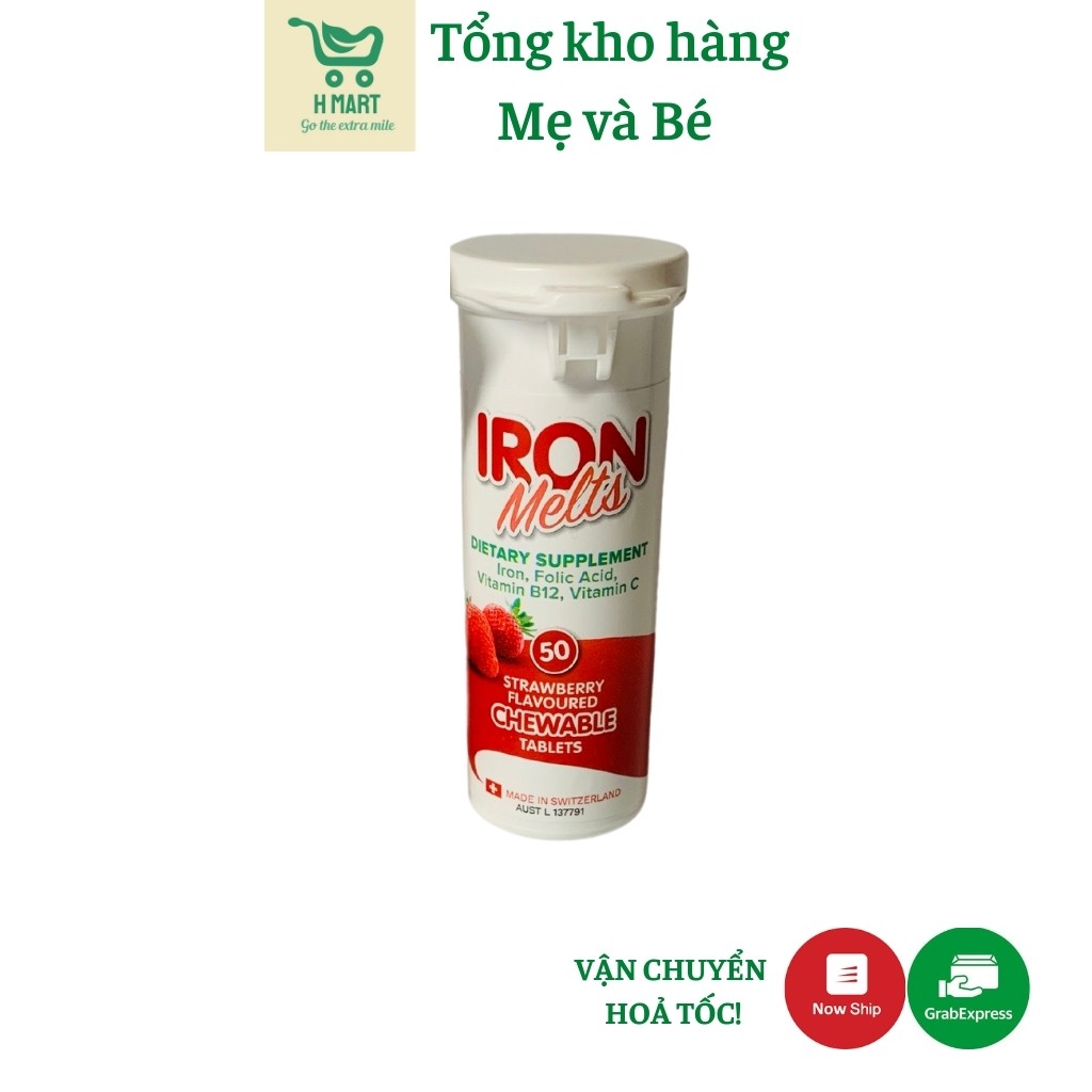 Viên Sắt ngậm bổ máu Iron Melts 50 viên - Úc