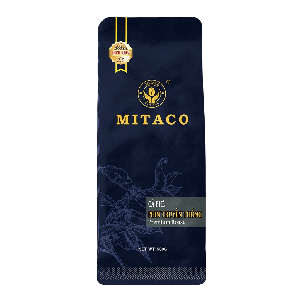 Cà phê pha phin nguyên chất Truyền Thống MITACO COFFEE (Gói 500g)