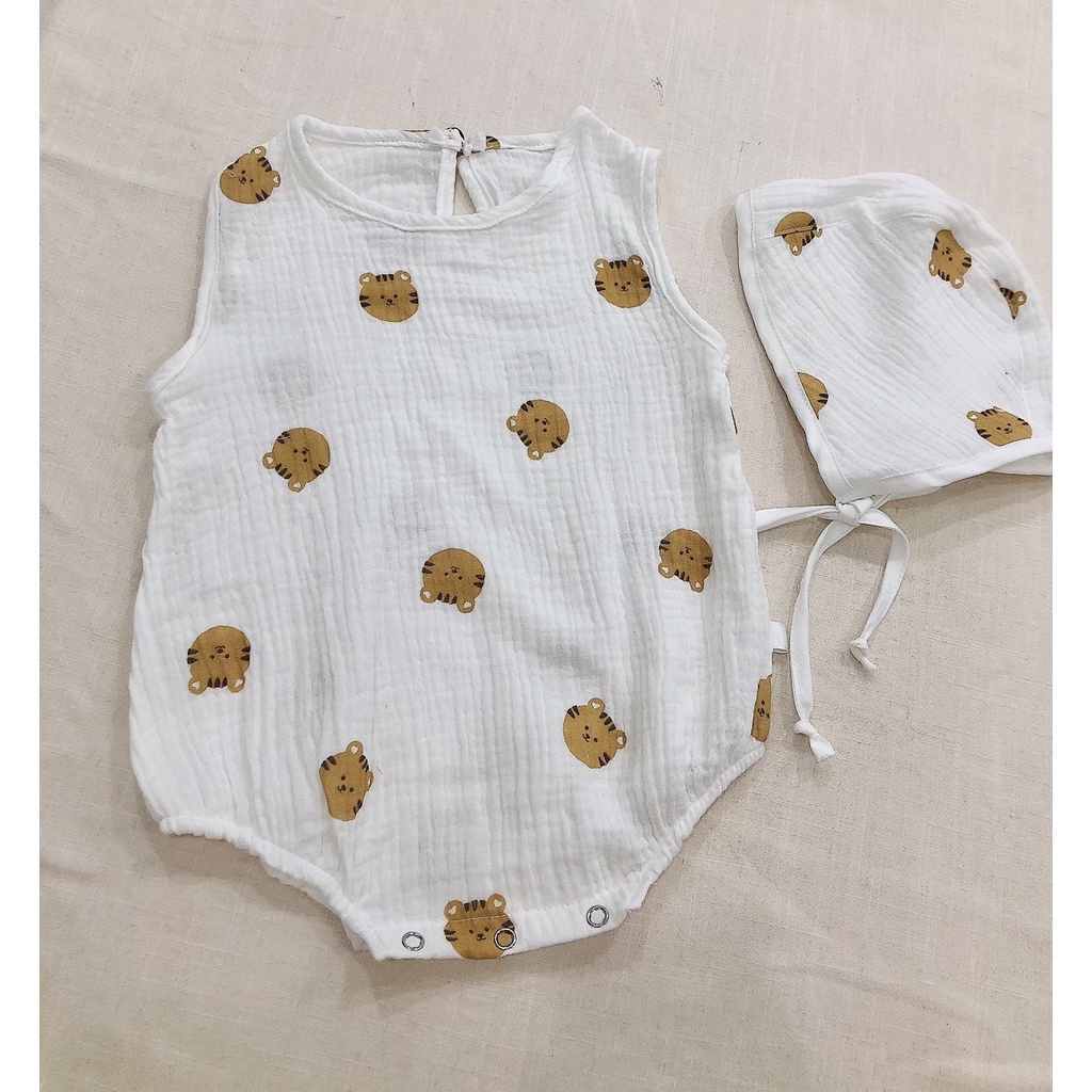 Áo liền quần bé trai sơ sinh kèm mũ, bodysuit bé trai sơ sinh kèm mũ, 3 tháng, 6 tháng, 1 tuổi, 2 tuôi