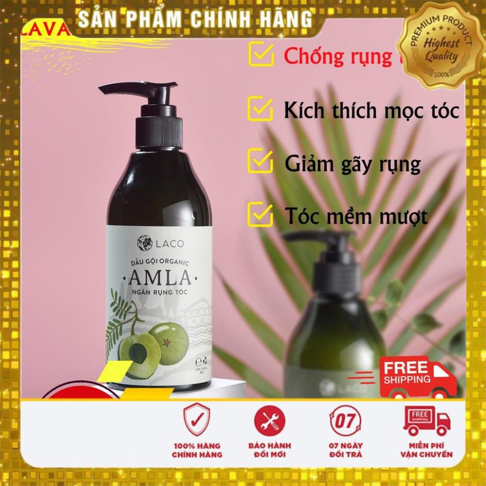 Dầu gội đầu Laco Organic Amla, dầu gội ngăn rụng tóc và kích thích mọc tóc 300ml - LAVAHA SHOP MỸ PHẨM THIÊN NHIÊN LACO