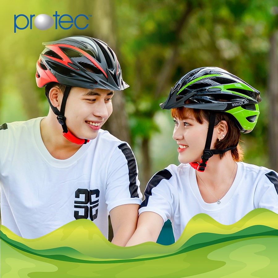 Protec Win 002 Mũ bảo hiểm xe đạp siêu nhẹ dành cho thiếu niên và người lớn xanh mờ