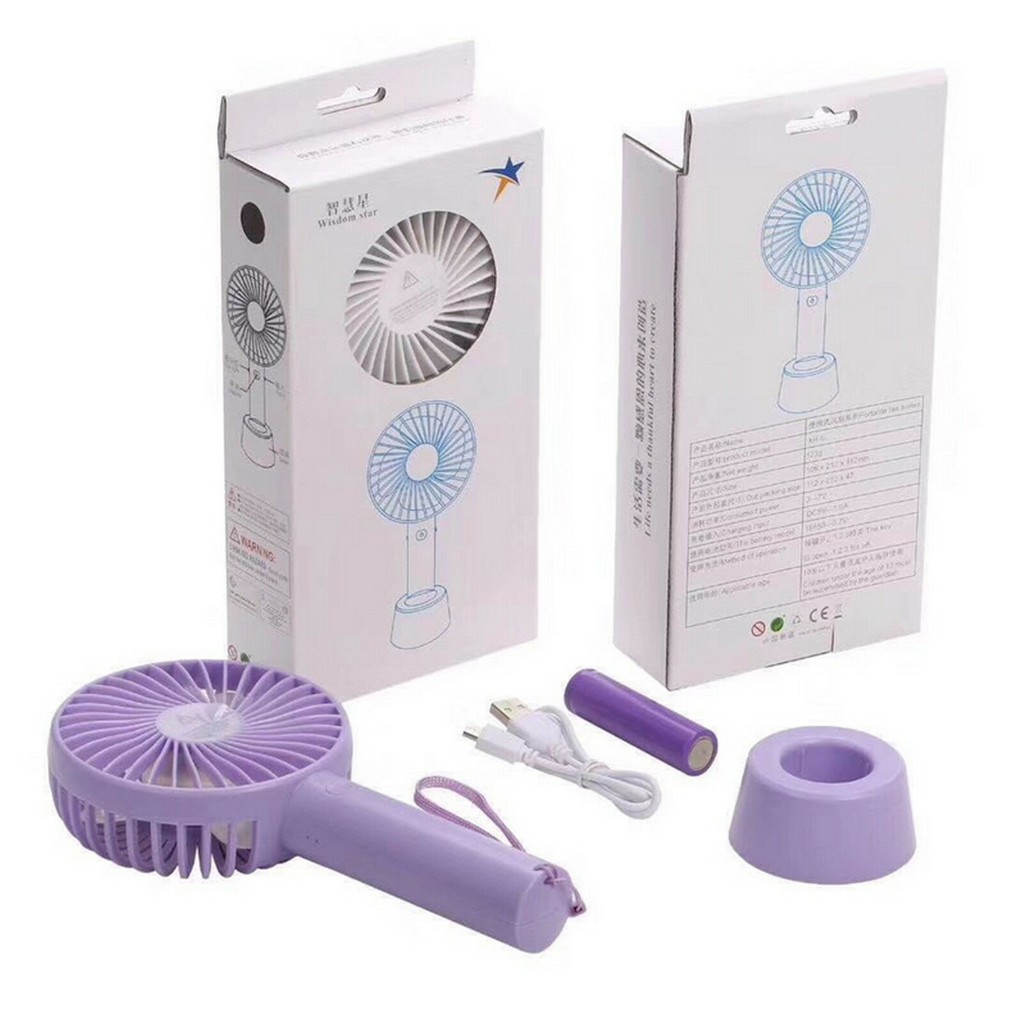 [XẢ KHO-CHỌN MÀU] Quạt Mini Cầm Tay 4 Cánh 3 Tốc Độ Gió Có Đế Để Bàn Kèm Pin Sạc - Quạt Để Bàn Mini | BigBuy360 - bigbuy360.vn
