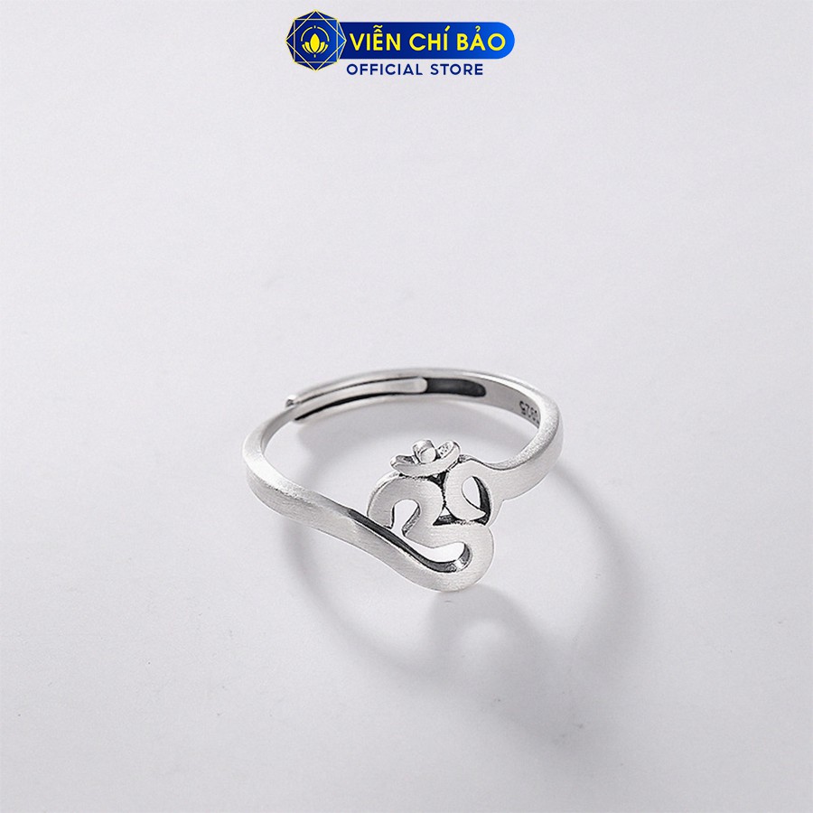 Nhẫn bạc nữ Chủng tử chữ Om lục tự chất liệu bạc Thái 925 thời trang phụ kiện trang sức nữ Viễn Chí Bảo N000478