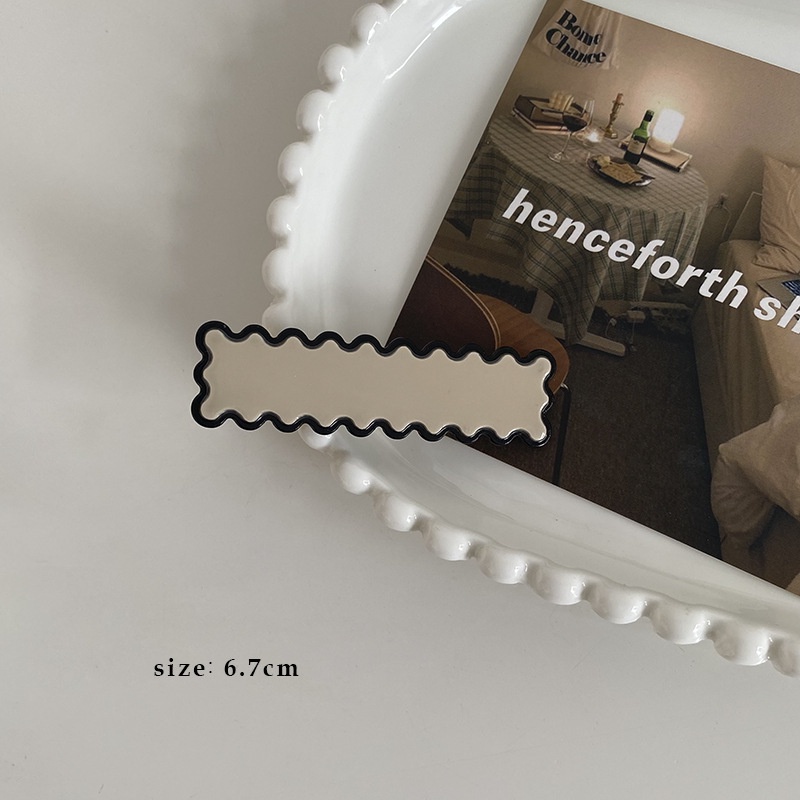 Kẹp Tóc Nhựa Acrylic Tạo Kiểu Gợn Sóng Phong Cách Hàn Quốc Cổ Điển Cho Nữ