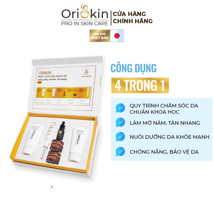 Bộ Sản Phẩm Dưỡng Trắng, Mờ Nám, Tàn Nhang 5in1 Oriskin Skin Care Melasma Set