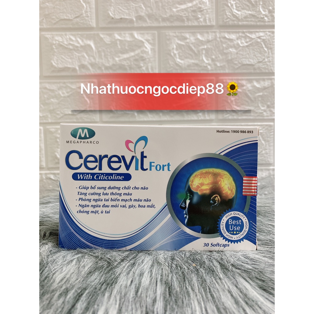 (CHÍNH HÃNG)Viên uống CEREVIT FORT with Citicoline giúp bổ sung dưỡng chất cho não