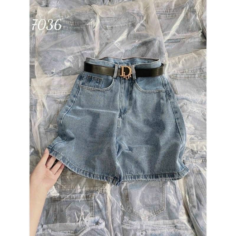 Quần short Jean nữ ống rộng,quần Sooc đùi nữ cạp cao Ulzzang lưng cao trơn giản dị thanh lịch-Minxy shop | BigBuy360 - bigbuy360.vn