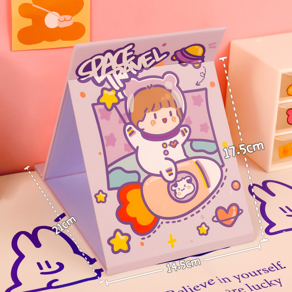Gương mini kết hợp đế gác điện thoại ngộ nghĩnh - UniLabel