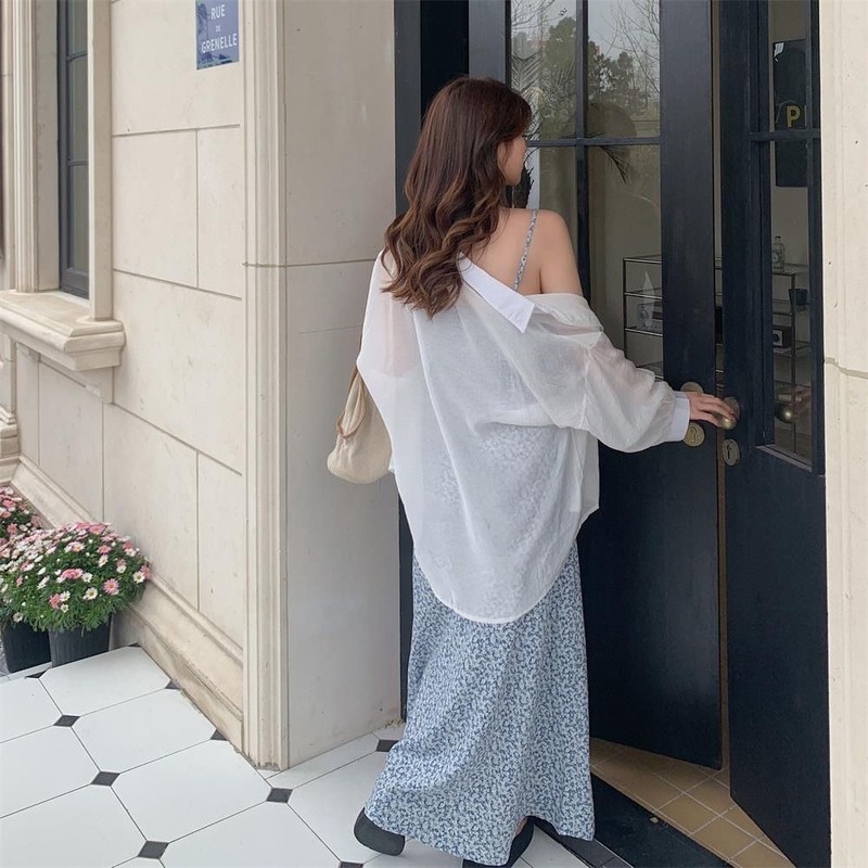 Đầm Lửng Hai Dây In Họa Tiết Hoa Phong Cách Cổ Điển Dành Cho Nữ