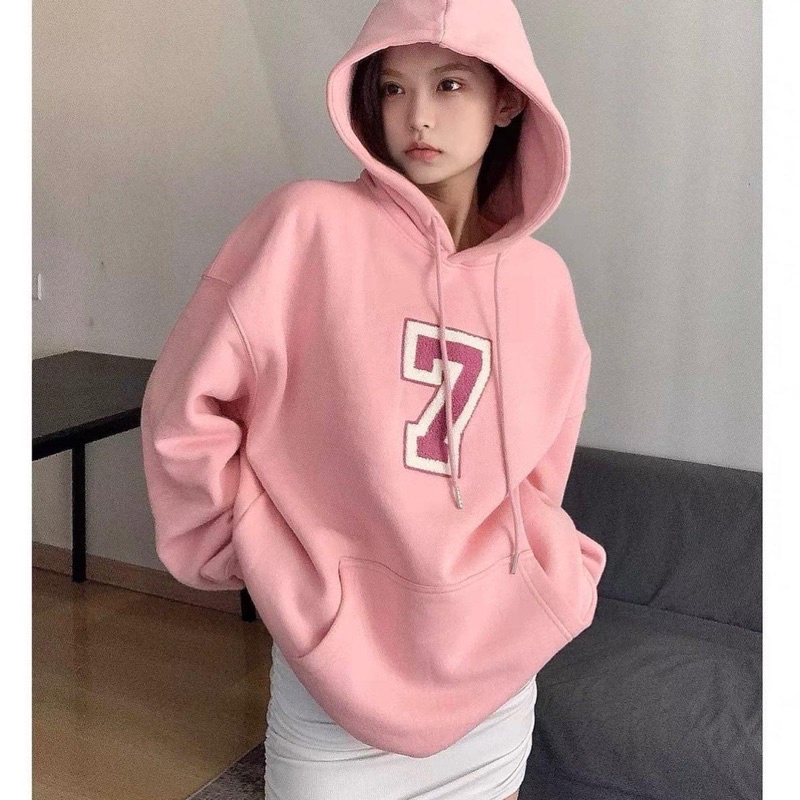 Áo hoodie hồng số 7 TTA988