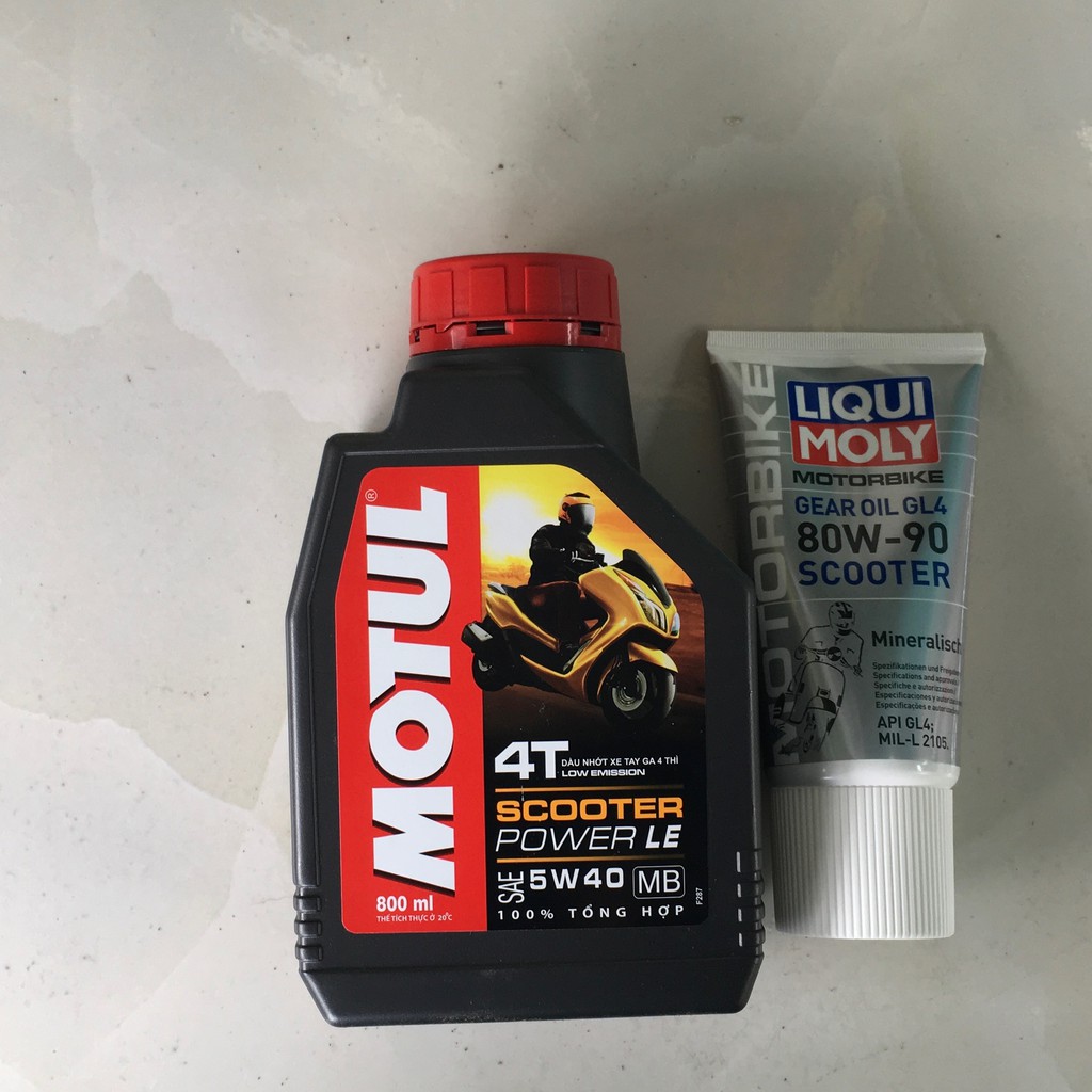 Nhớt Motul Scooter Power LE 5w40 100% tổng hợp + Nhớt Lap Liqui