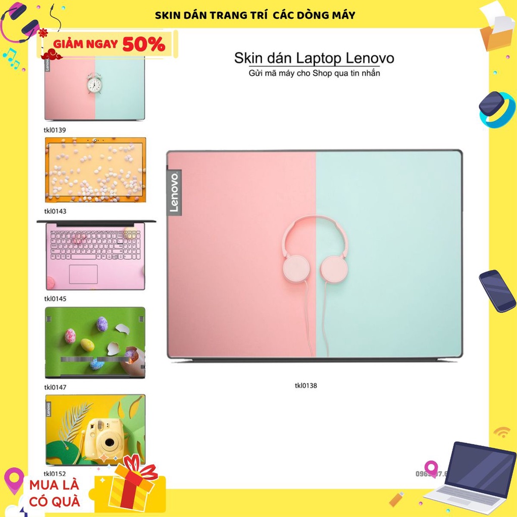 Skin dán trang trí Laptop Lenovo in hình độc đáo (inbox mã máy cho Shop)